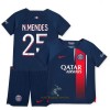 Officiële Voetbalshirt + Korte Broek Paris Saint-Germain N.Mendes 25 Thuis 2023-24 - Kids